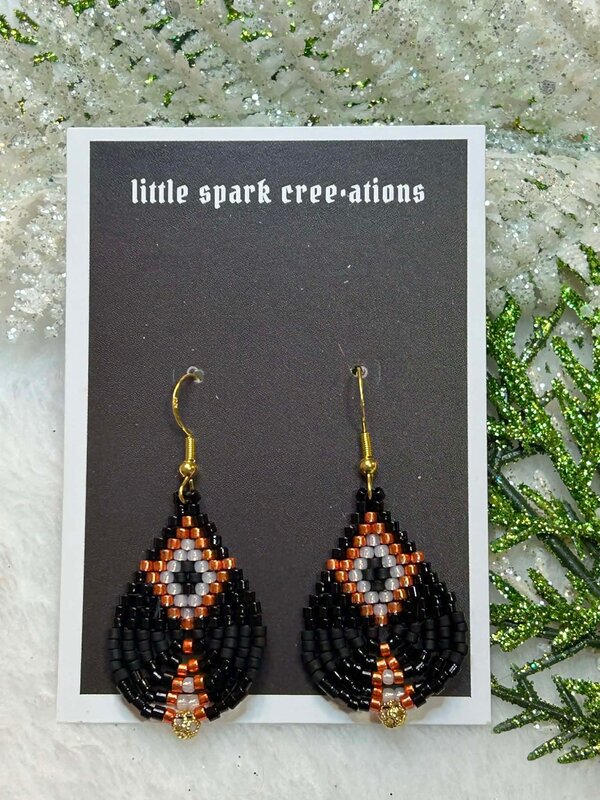 Medium Beaded Earrings by Little Spark Cree-ations