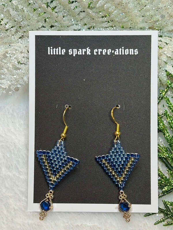 Medium Beaded Earrings by Little Spark Cree-ations