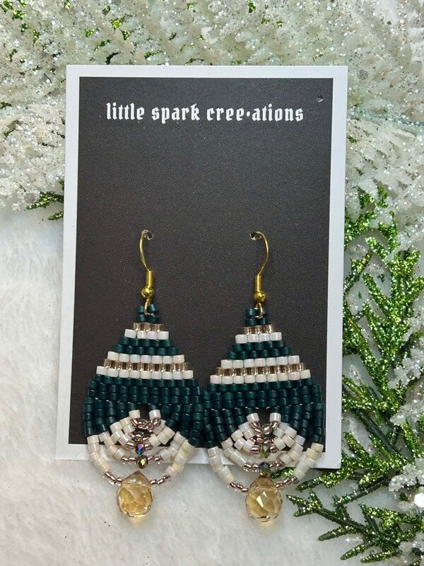 Medium Beaded Earrings by Little Spark Cree-ations