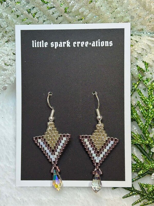 Medium Beaded Earrings by Little Spark Cree-ations
