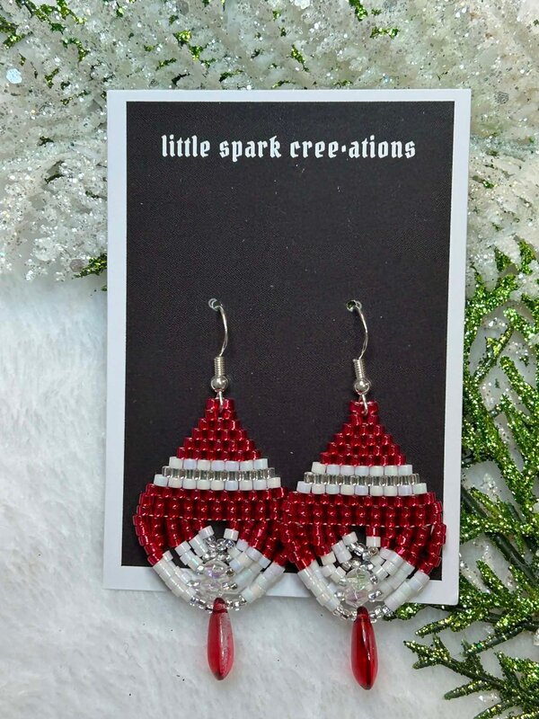 Medium Beaded Earrings by Little Spark Cree-ations