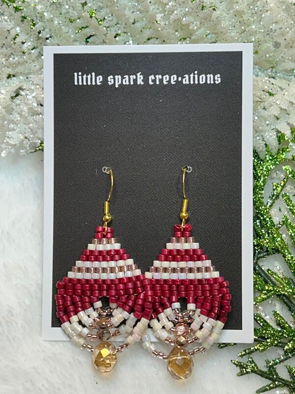 Medium Beaded Earrings by Little Spark Cree-ations