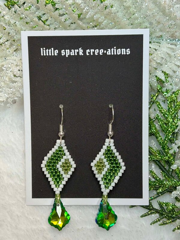 Medium Beaded Earrings by Little Spark Cree-ations