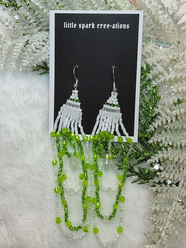 Large beaded Earrings by Little Spark Cree-ations