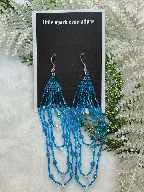 Large beaded Earrings by Little Spark Cree-ations
