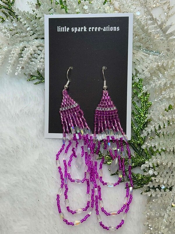 Large beaded Earrings by Little Spark Cree-ations