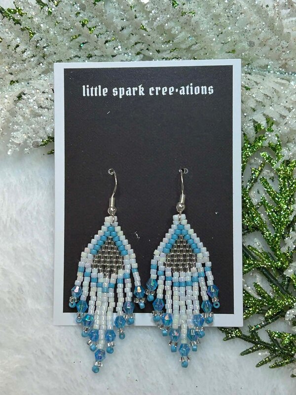 Small beaded earrings by Little Spark Cree-ations