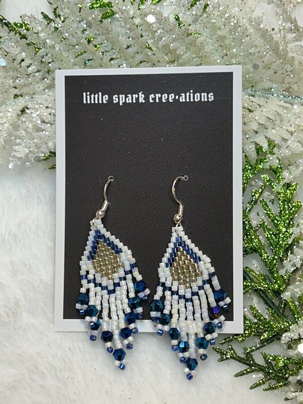 Small beaded Earrings By Little Spark Cree-ations