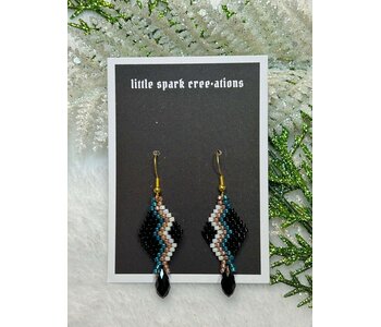 Small beaded earrings by Little Spark Cree-ations