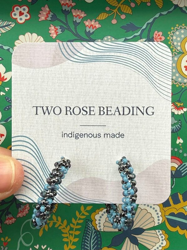 Med beaded hoop Earrings by Jenn Carman