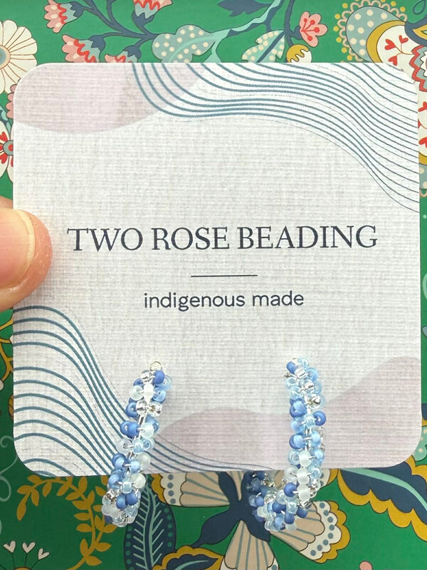 Medium Beaded Hoop Earrings by Jenn Carman