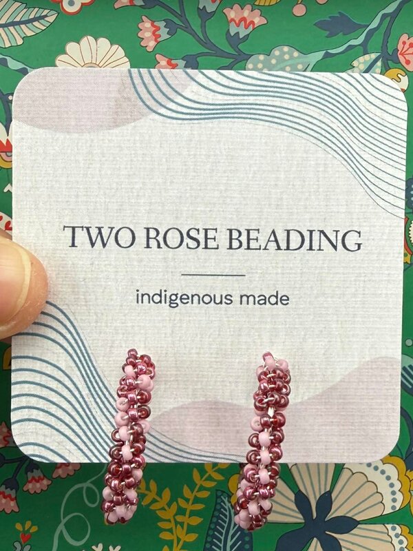 Medium Beaded Hoop Earrings by Jenn Carman
