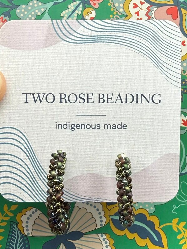 Medium Beaded Hoop Earrings by Jenn Carman