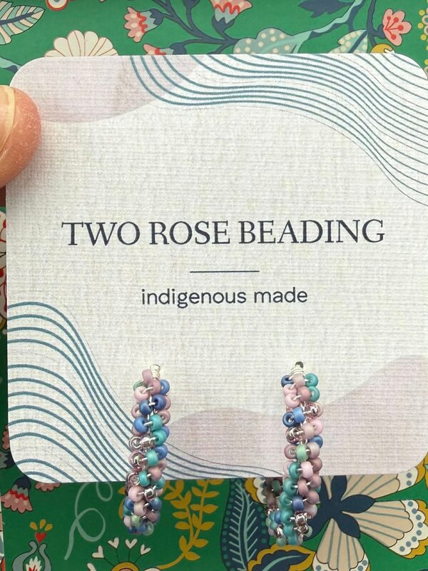 Medium Beaded Hoop Earrings by Jenn Carman