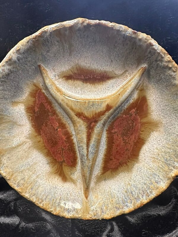 Round dish with Trigone  by Cynthia Robinson