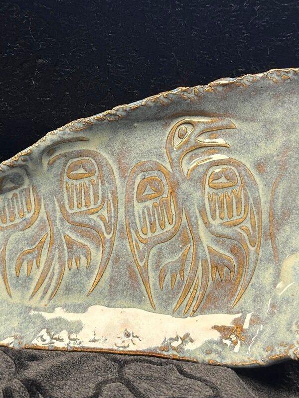 Hand Made Pottery by Cynthia Robinson - Med. Plate with Eagle