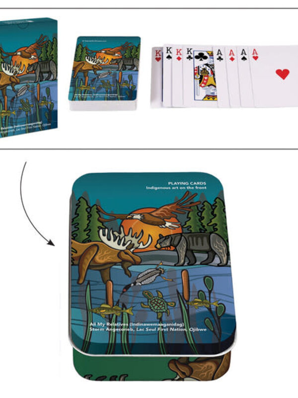 Playing Cards in tin - All My Relatives by Storm Angeconeb
