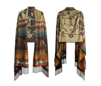 Shawl - Horse (Bebezhigooganzhii)   by Storm Angeconeb