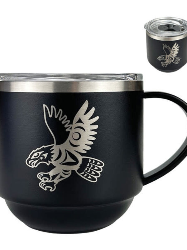 Stackable Travel Mug (11oz) - Sp'óq'es (Eagle) by Terry Horne