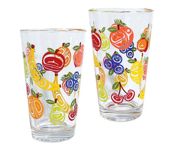 Printed Glass Tumbler (Set of 2) - Fruit Salad by Yasakw (Shelly Samuels)