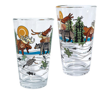 Printed Glass Tumbler (Set of 2) - All My Relatives by Storm Angeconeb