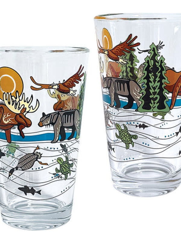 Printed Glass Tumbler (Set of 2) - All My Relatives by Storm Angeconeb