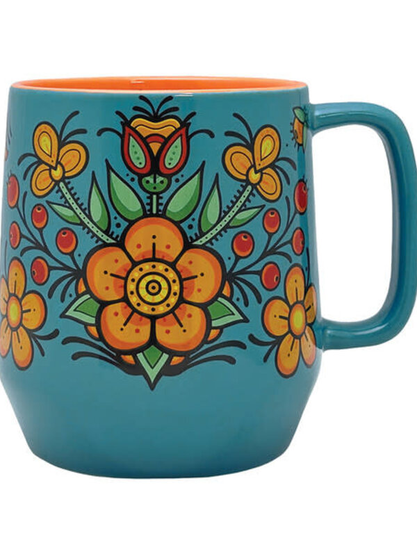 Big Ceramic Mug (20oz) - Prairie Beadwork by Justine Proulx