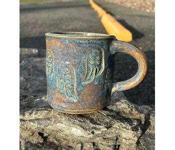 Pottery by Cynthia Robinson - 14 oz Mug with Eagle Wing stamp