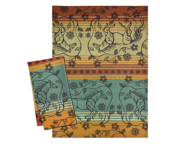 Printed Tea Towel - Horse (Bebezhigooganzhii) by Storm Angeconeb