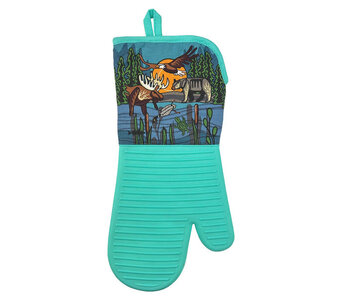 Silicone Oven Mitt - All My Relatives (Indinawemaaganidag) by Storm Angeconeb