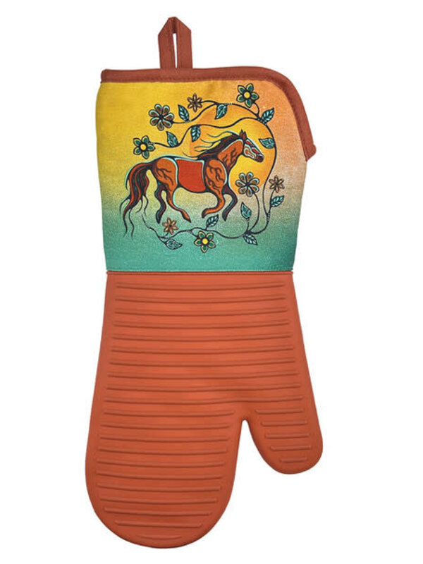 Silicone Oven Mitt - Horse (Bebezhigooganzhii) by Storm Angeconeb