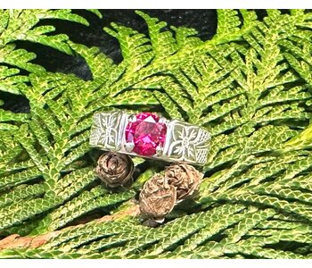 Hand Carved Resurrection Ring w Hummingbird  by Richard Lang - Alexandrite lab gem size 8