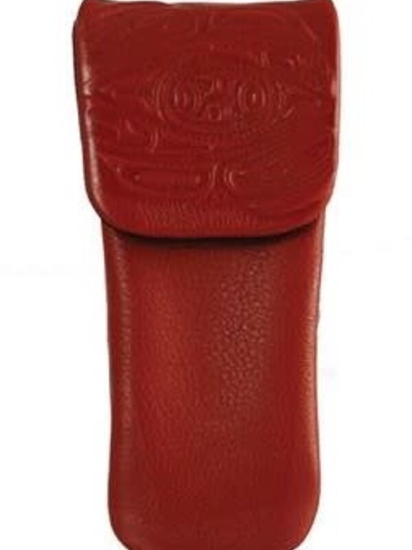 Leather Raven Eyeglass Case By Corrine Hunt - Red
