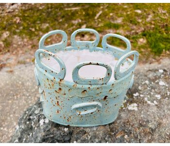 Pottery by Cynthia Robinson - Large Turquoise Oval Vase