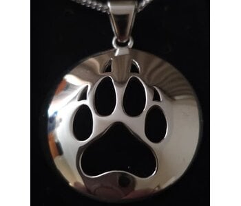 Wolf Paw Cut Out Silver Large Pendant by Jadeon Rathegber