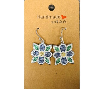 Faceted Sacred Bloom Silver Earrings by Jadeon Rathgeber