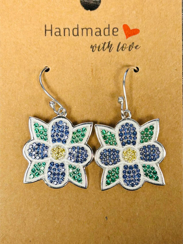 Faceted Sacred Bloom Silver Earrings by Jadeon Rathgeber