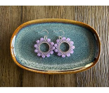 Beaded flower Hoop by Jenn Carman