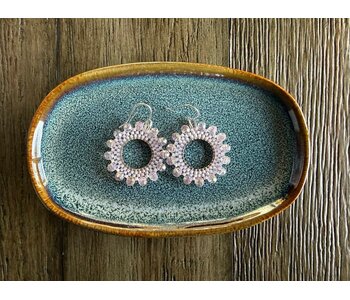 Beaded flower Hoop by Jenn Carman