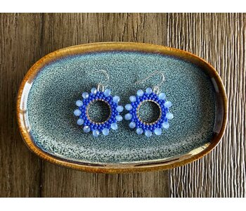 Beaded flower Hoop by Jenn Carman