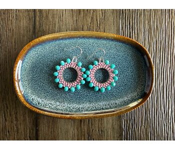 Beaded flower Hoop by Jenn Carman