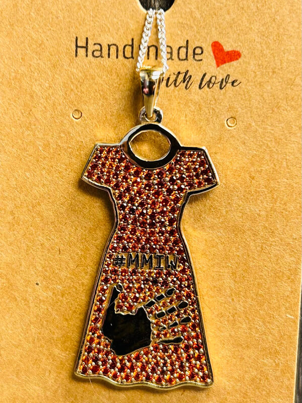 Faceted MMIW Red Dress Pendant by Jadeon Rathgeber