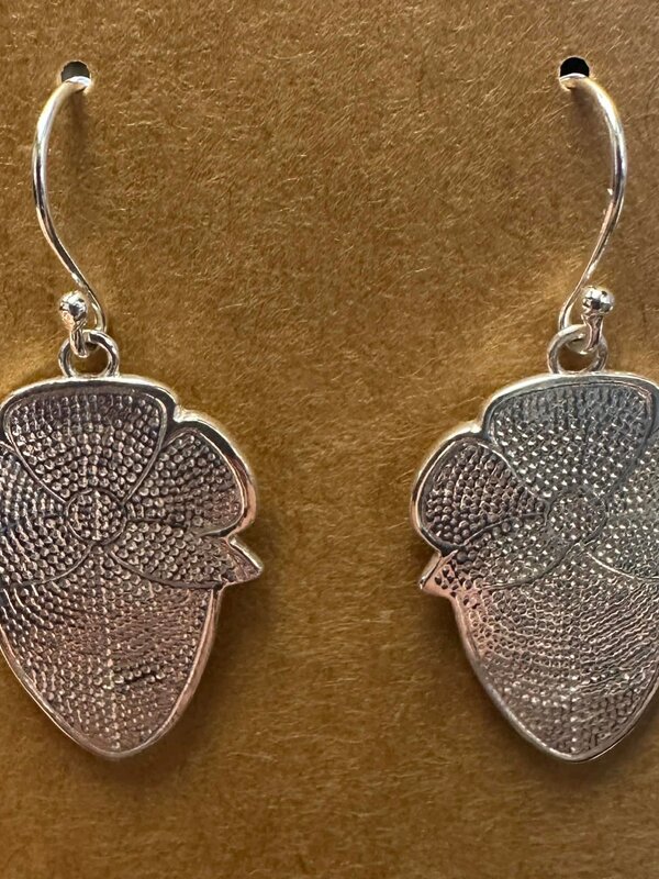 Medium Strawberry Silver Cast earrings by Jadeon Rathgeber
