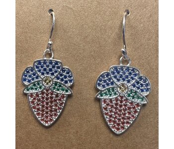 Faceted  Strawberry Silver Cast earrings by Jadeon Rathgeber