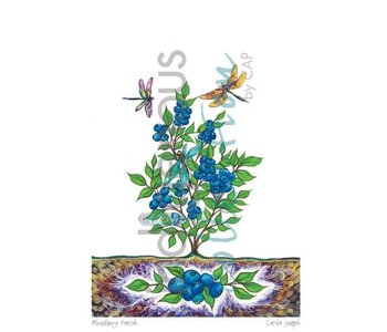 9 x 6 Art Card Blueberry Patch by Carla Joseph