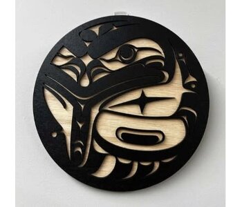 5" Wooden Plaque - The Messenger (frog) by Raven Wolden