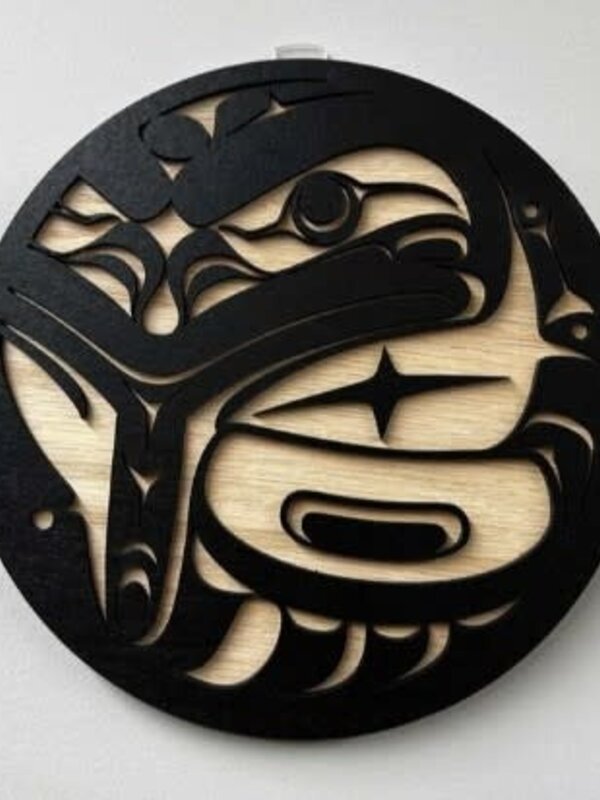 5" Wooden Plaque - The Messenger (frog) by Raven Wolden
