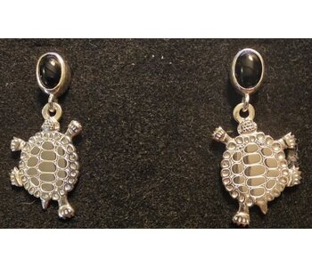 Turtle Teachings earrings with inlay by Jadoen Rathgeber