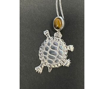 Teaching Turtle Pendant with Tigers Eye by Jadeon Rathgeber