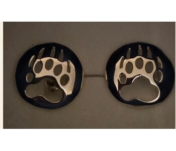 Silver Bear Paw Stud earrings by Jadeon Rathgeber